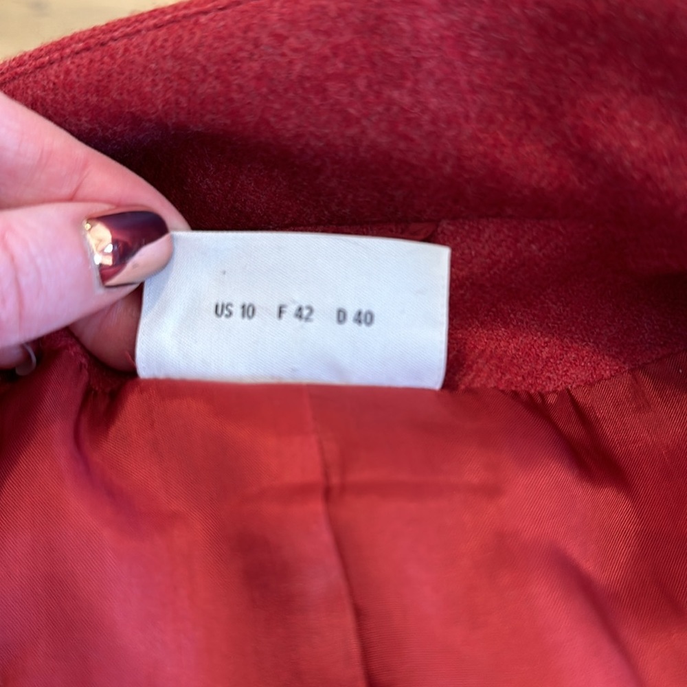 Akris Punto red wool zip front blazer jacket - Picture 9 of 11